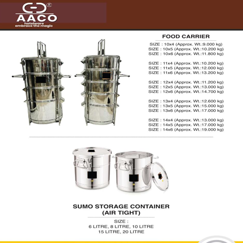 Food Carrier - Material: Stainless Steel