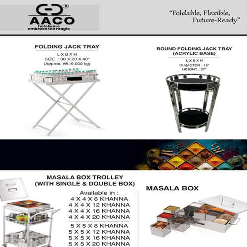 Masala Box Trolley - Material: Stainless Steel