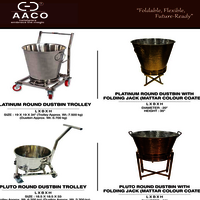 Pluto Round Dustbin Trolley - Material: Stainless Steel
