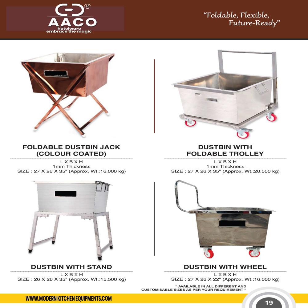 Cresta Dustbin Trolley - Material: Stainless Steel