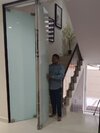 Folding glass door