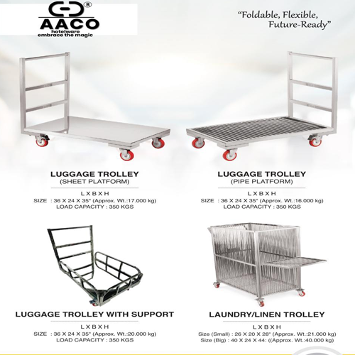 Luggage Trolley - Material: Stainless Steel