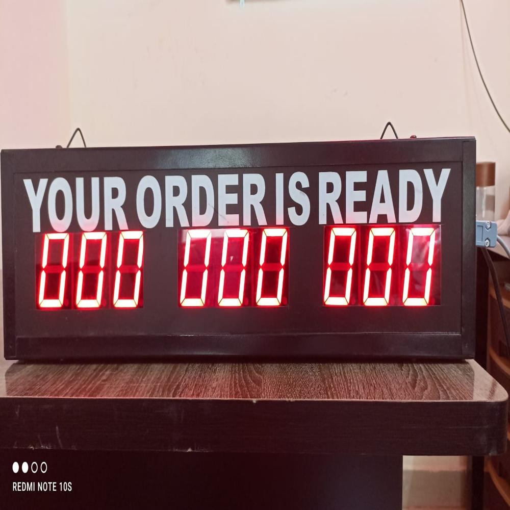 Token Number Display (Three Digit Three Counter-Red Color)