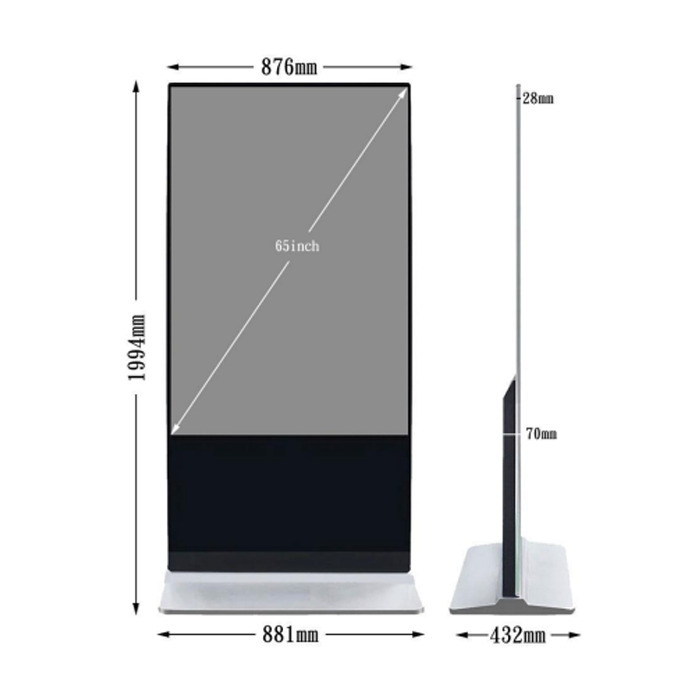 65 Inch Digital Floor Ir Touch Ultraslim Standee - Aspect Ratio: 16:9