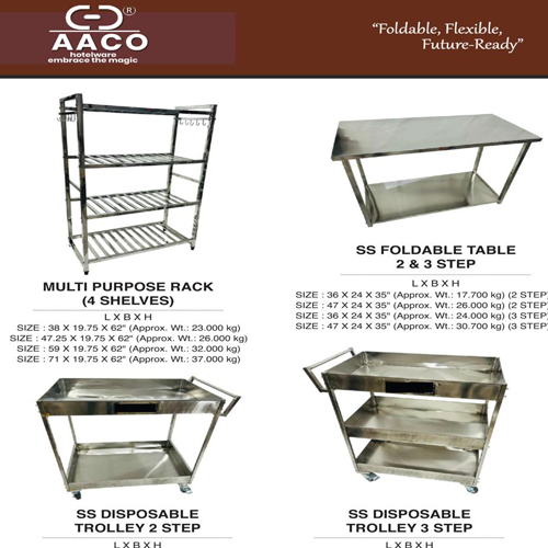 Ss Disposable Trolley 3 Step - Material: Stainless Steel