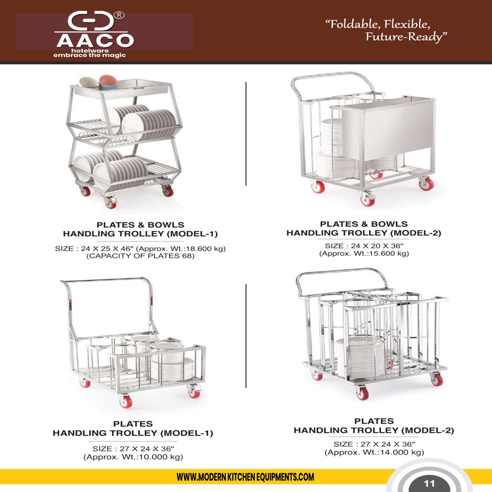 Plates Handling Trolley - Material: Stainless Steel