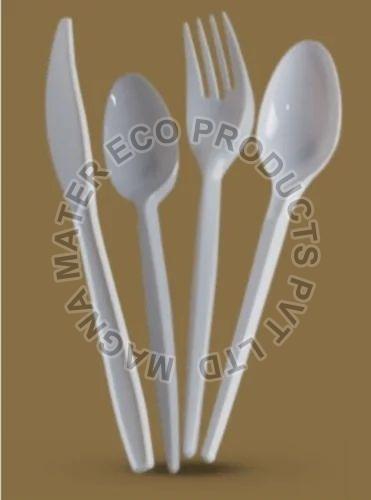 Biodegradable Compostable Cutlery - Color: White