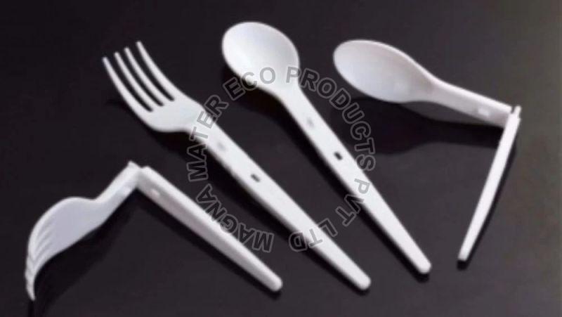 Compostable Foldable Spoons - Color: White