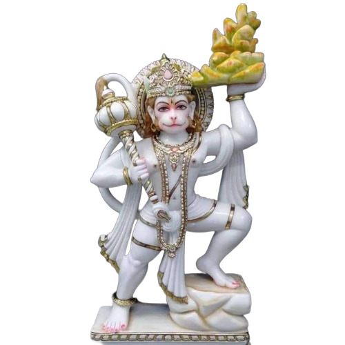 Hanuman Ji Makrana Marble Statue - Color: Multiple