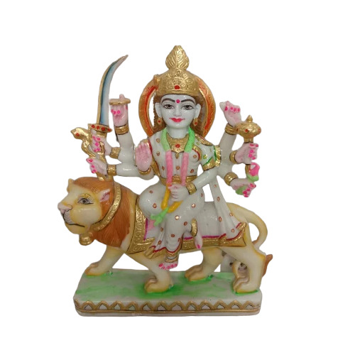 White Marble Durga Mata Statue - Color: Multiple