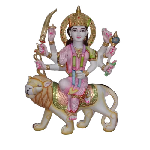 Marble Durga Mata Statue - Color: Multiple
