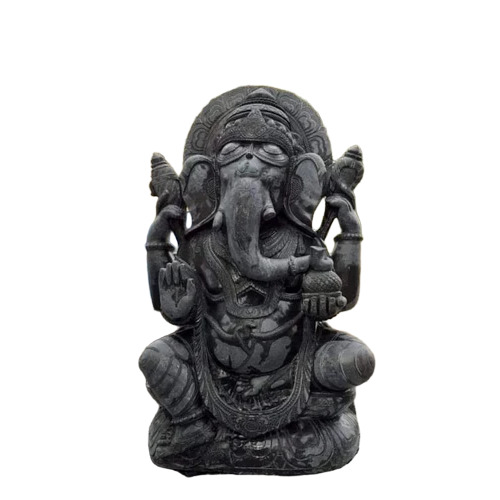 Black Stone Ganesh Murti - Design Type: Standard