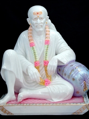 White Marble Sai Baba Statue - Design Type: Standard
