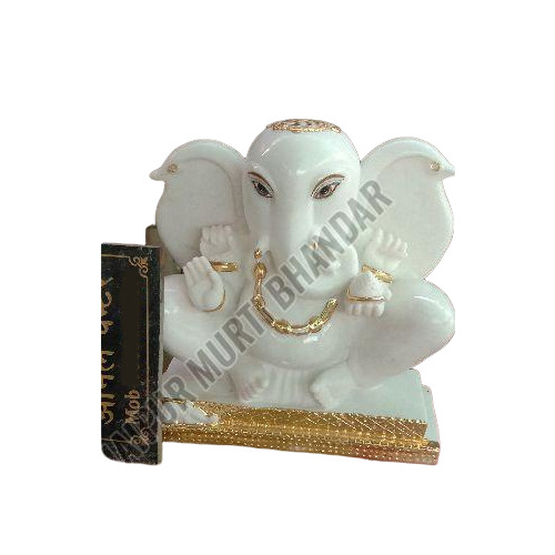 Marble Ganesha Statue - Color: White