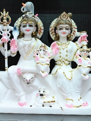 Marble Shiv Priwar Statue