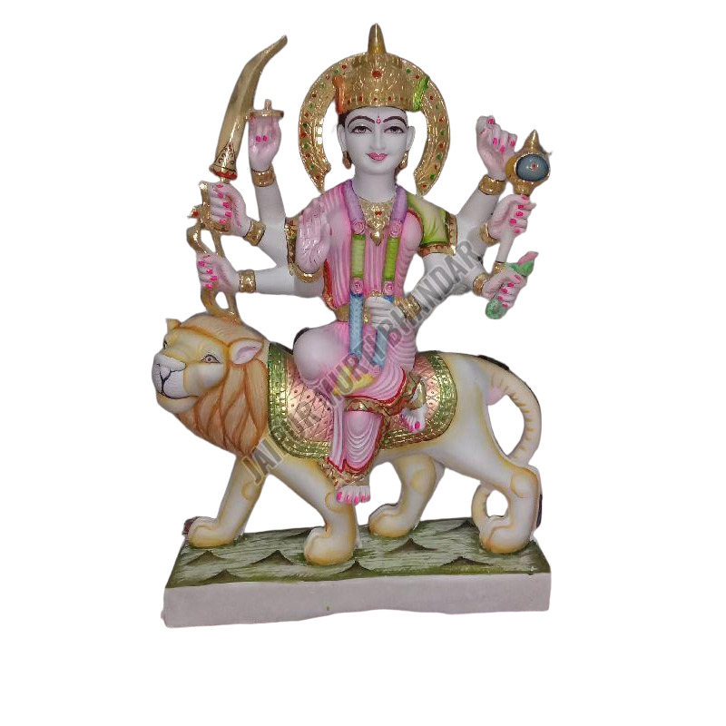Marble Durga Statue - Color: Multiple