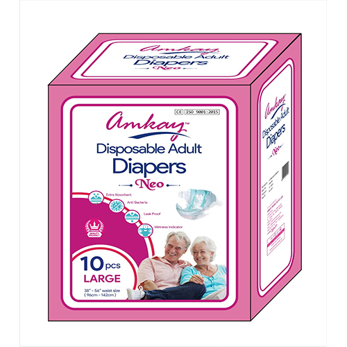 Amkay Disposable Adult Diapers Neo (Large) - Color: White