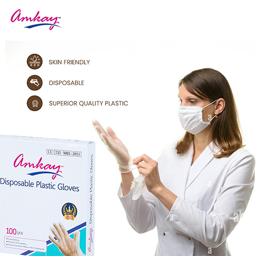 Disposable Plastic Gloves - Color: White