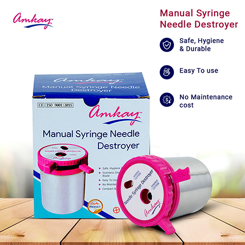 Needle & Syringe Destroyer Manual - Color: Silver