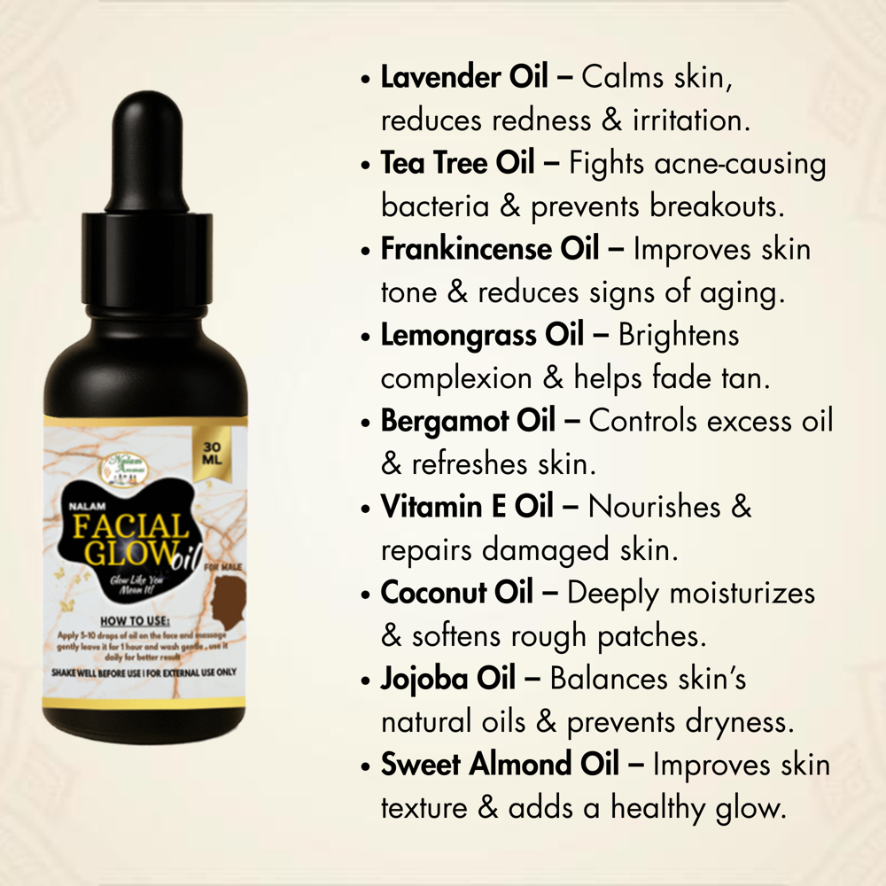 Facial Glow Oil - For Male - Age Group: Adult