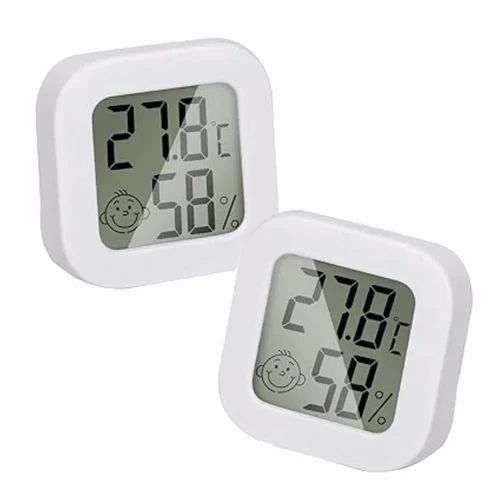 Mini Room Thermometer Hygrometer Indoor - Color: White