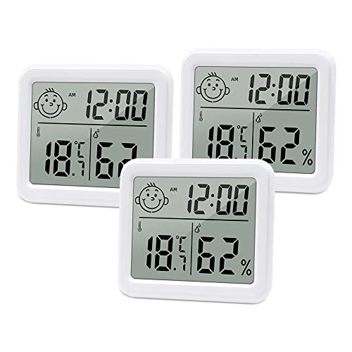 Mini Room Thermometer Hygrometer Indoor - Color: White