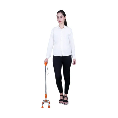 Walking Stick 4 Leg - Color: Silver