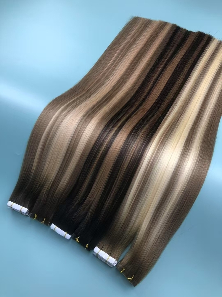 Natural tape in hair extensions for hair salon