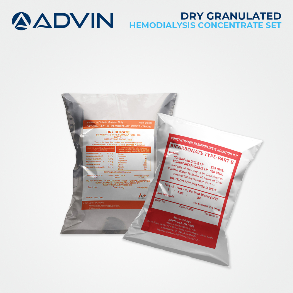 Advin Hemodialysis Concentrate Part A Hemodialysis Bicarbonate Part B