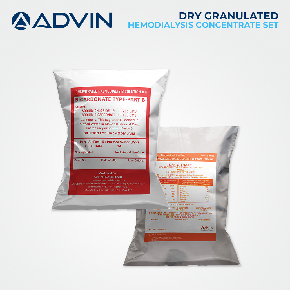Advin Hemodialysis Concentrate Part A Hemodialysis Bicarbonate Part B