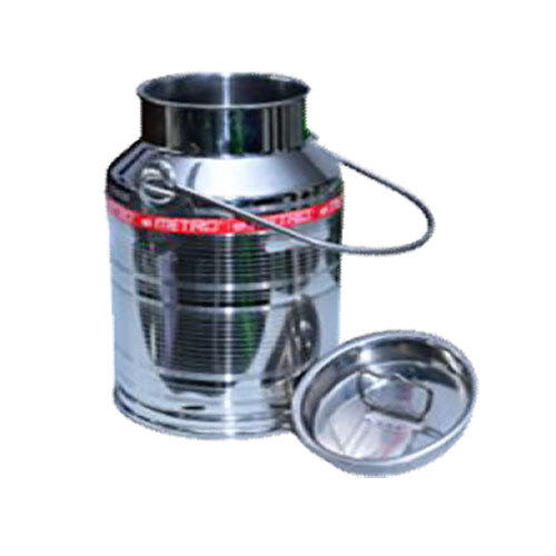 Stainless Steel Milk Can - Color: Silver