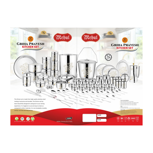 121 Pcs Kitchen Set - Color: Silver