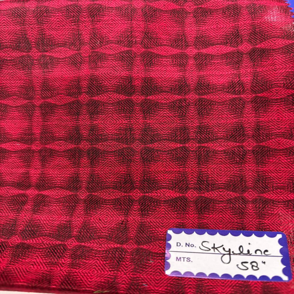 Poly Linen Jacquard Fabric - Color: Multicolour