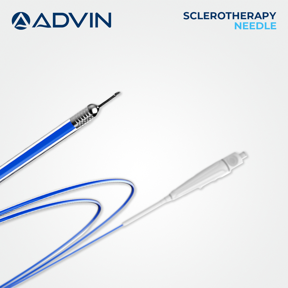 Sclerotherapy Needle - Steel Material, 2.3 Mm Outer Diameter, 5-7 Mm Tip Length | Locking System, Beveled Needle, One-hand Operation, Sterile Packaging