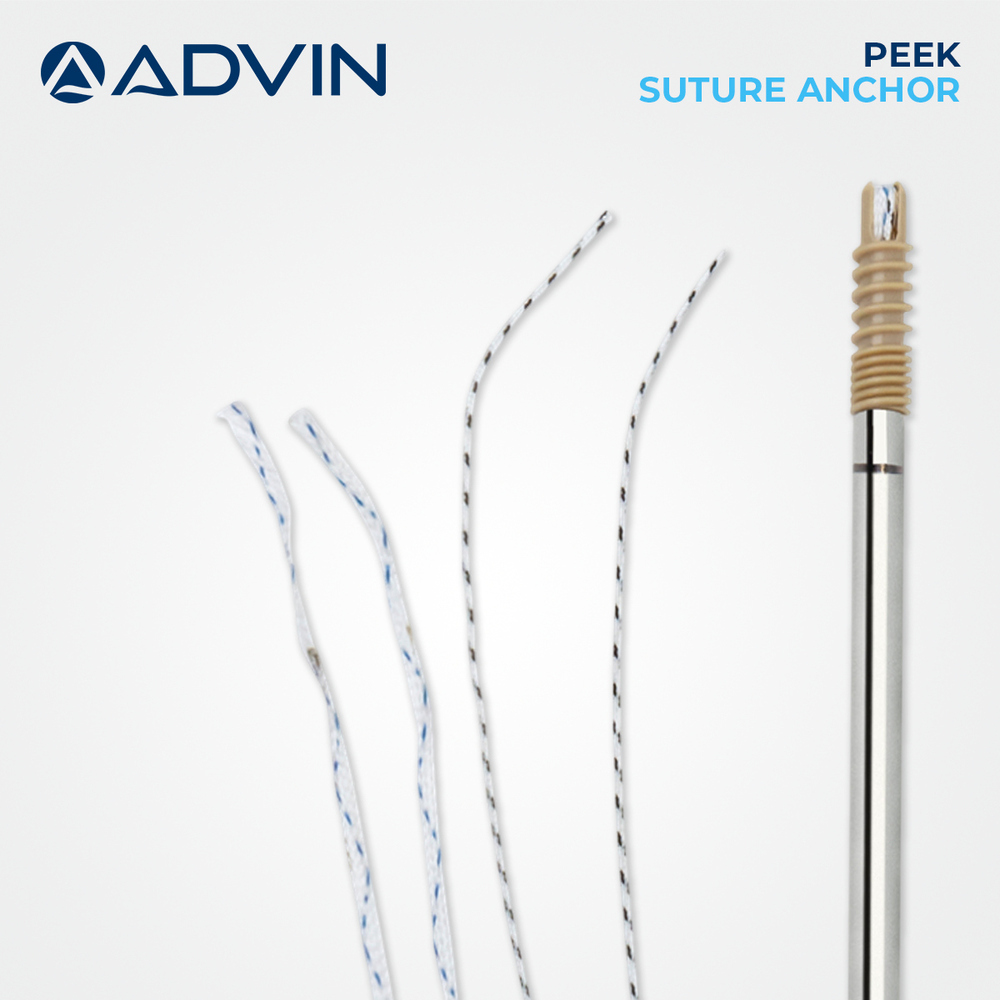 Shoulder Cuff - PEEK Suture Anchor , Radiolucent Material, Biocompatible Design, Preloaded with High-Strength Refiber Sutures for Enhanced Fixation