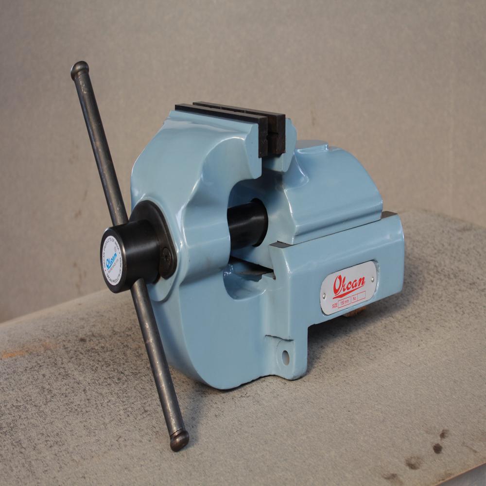 6 Inch Jaw Width Rear Jaw Sliding Bench Vice - Color: Sky Blue