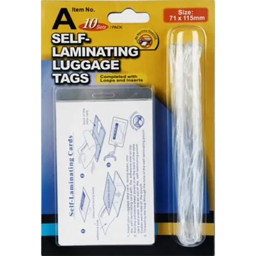 Self-Laminating Language Tags (ITEM A)