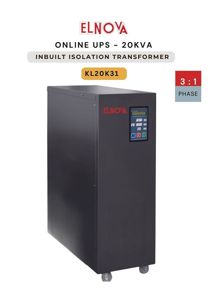 Elnova Online Ups 20Kva Inbuilt Isolation Transformer 3:1 - Color: Black