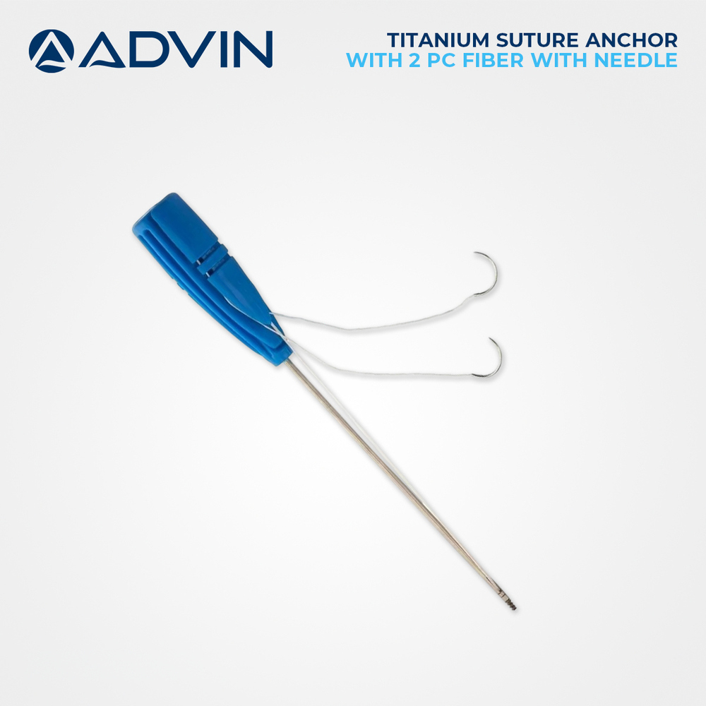 Titanium Suture Anchor With 2 pc Fiber With Needle
