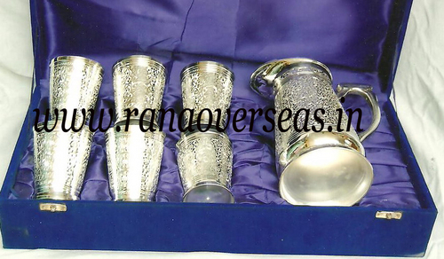 Engraved Silver Plated Set - Stainless Steel Material, Silver Finish | Elegant Metal Craftsmanship and Customized Design
