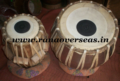 Unique Tabla Set - Handcrafted Wooden Tabla Set Of 2 Pcs, 11" Height (Big), 9" Diameter (Big), 5.5" Diameter (Small), Rich Brown Finish, Perfect Sound Quality, Ideal For Festivals, Non-electric Instrument, 4-5 Kg Weight