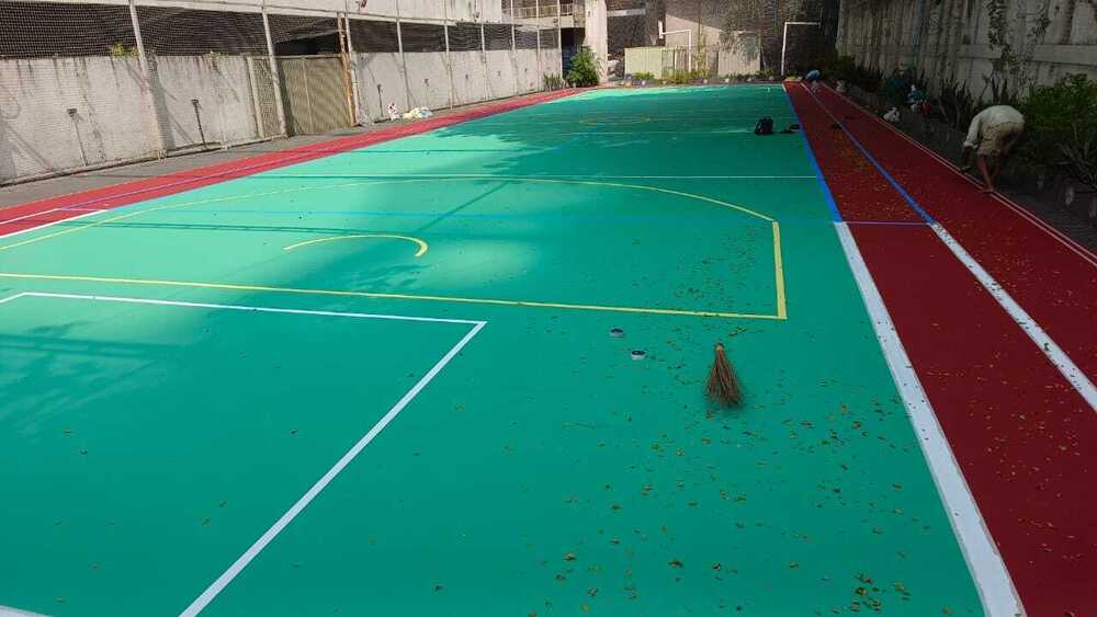 Sports Flooring Service Synthetic Acrylic 8layers Cushion Coating