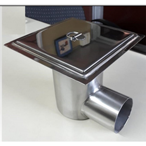 Ss Side Outlet Gmp Floor Drain Trap - Color: Silver