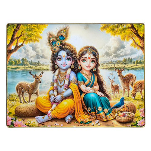 Radha Krishna Frame - Color: Multicolor