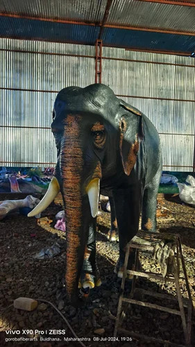 Fiberglass Elephant Statue - Color: Grey