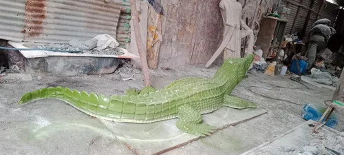 Fiber Crocodile Statue