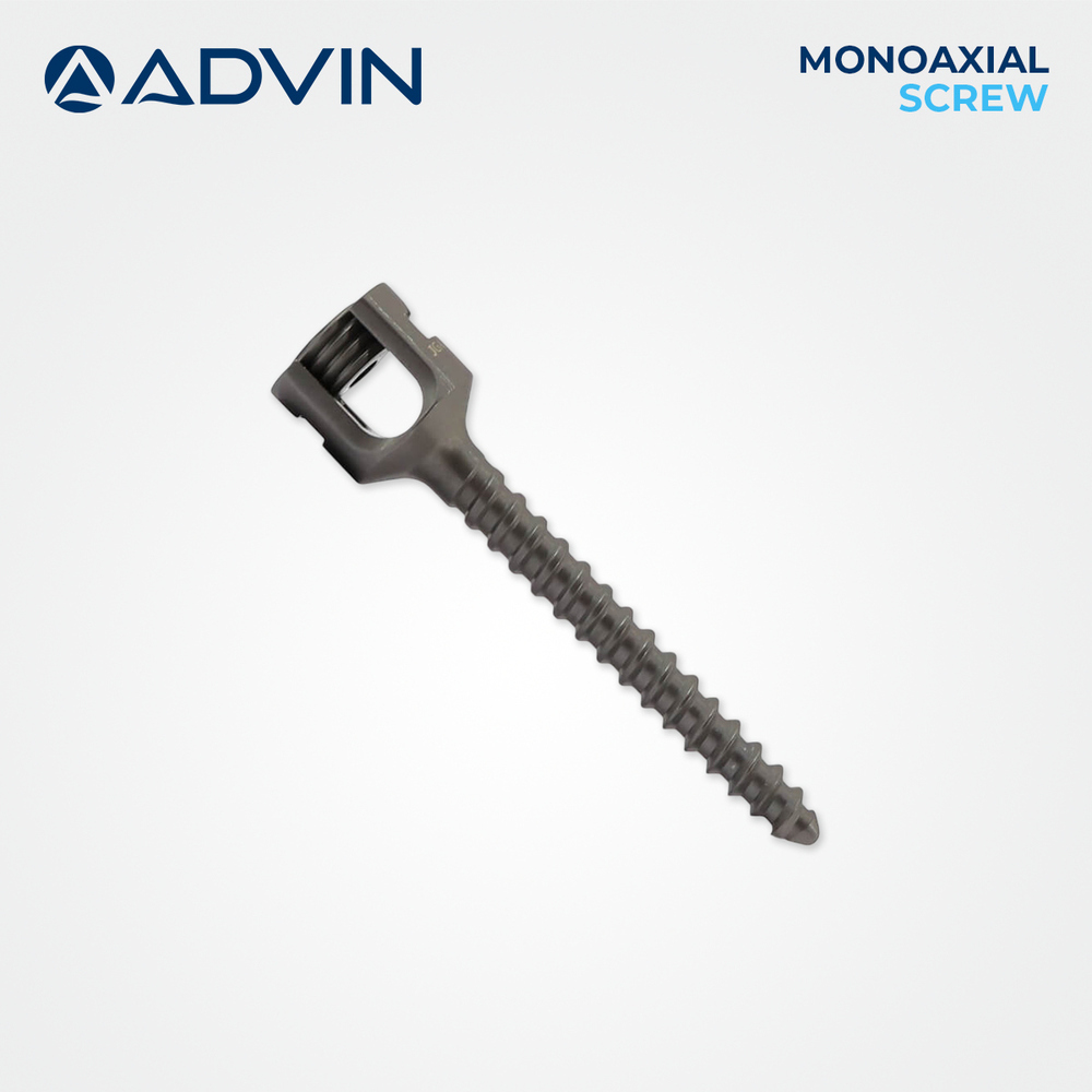 Monoaxial Screw - High-Strength Material, Precision Threading | Stable Fixation for Bone and Spinal Procedures, Compatible with Standard Instruments
