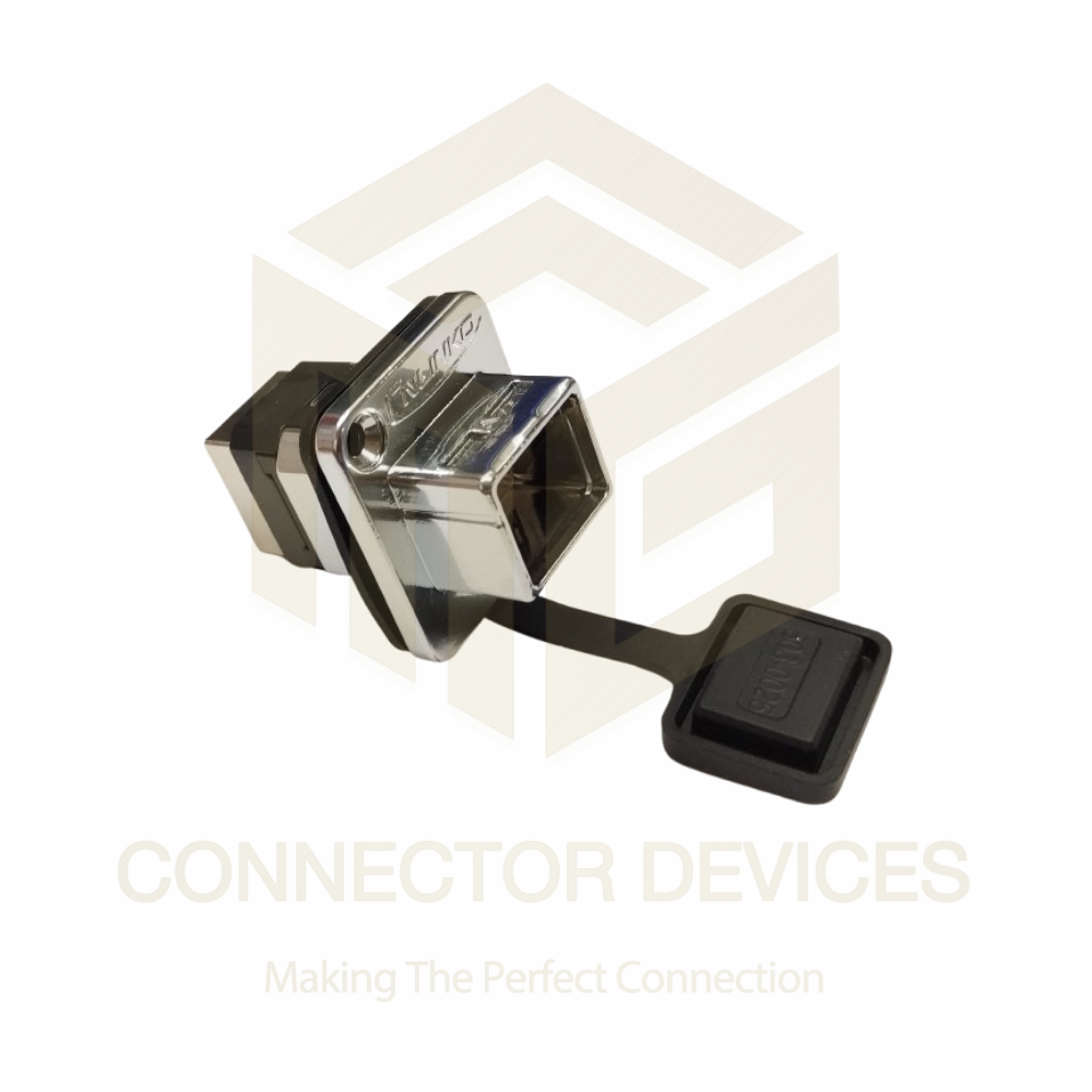 YT RJ45 Cat5e Female Dual Port IP65 Waterproof Ethernet Connector