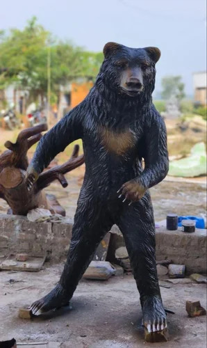 Frp Black Bear Statue - Design Type: Plain