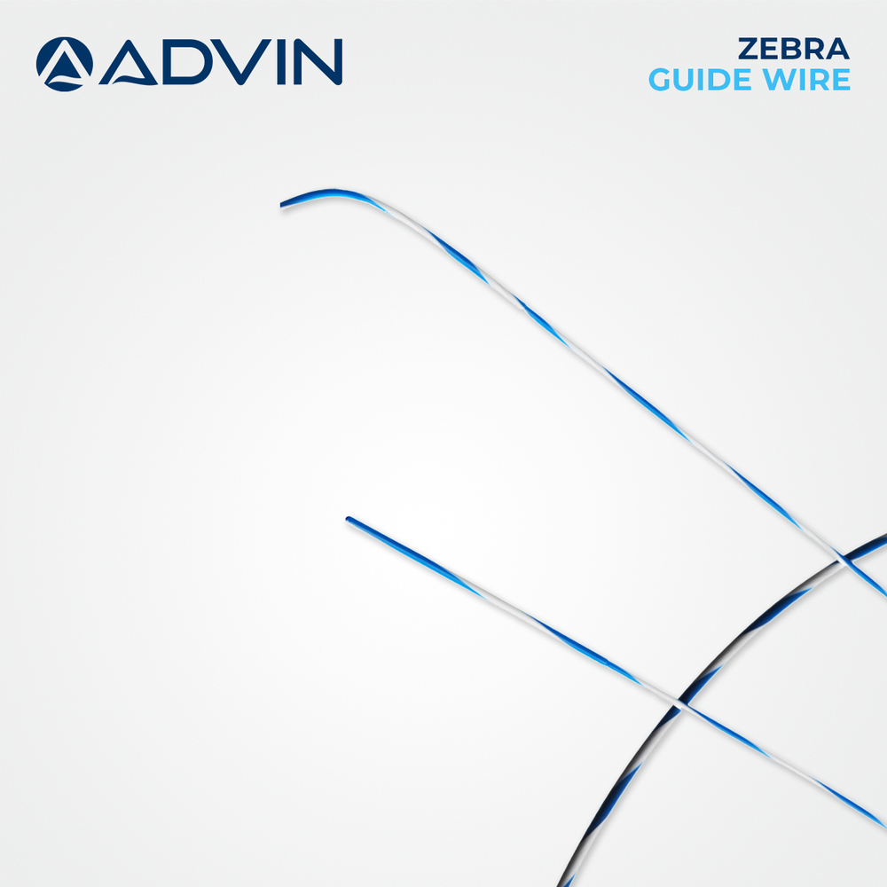Zebra Guide Wire Advin - Radiopaque Tip for Accurate Placement, Flexible Body for Navigation, Strong Torque Control, Sterile & Single Use, High-Visibility